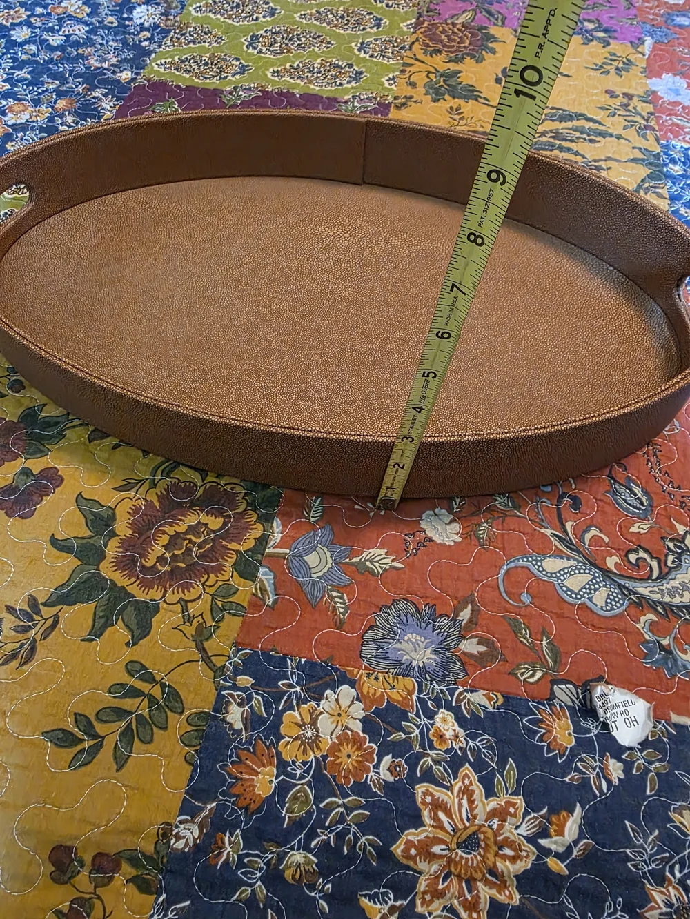 Threshold ShagreenTan Faux-Leather Serving Tray - Stylish Home Kitchen Accessory